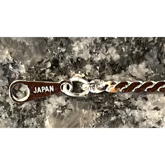 925 Sterling Silver Snake Chain Necklace w/Cut Out Heart Charm Japan - Picture 6 of 8